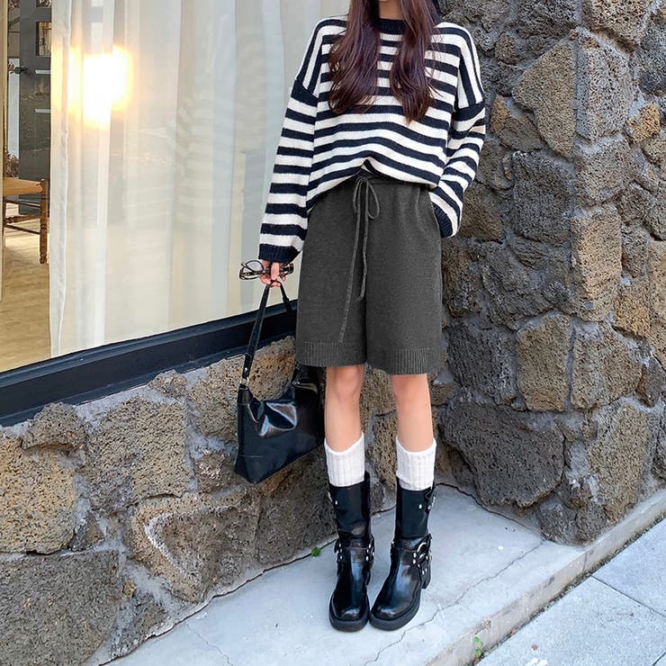 ゆるく、今っぽ。ニットハーフパンツ ニットショートパンツ ハーフパンツ | COCOMOMO | 詳細画像8 