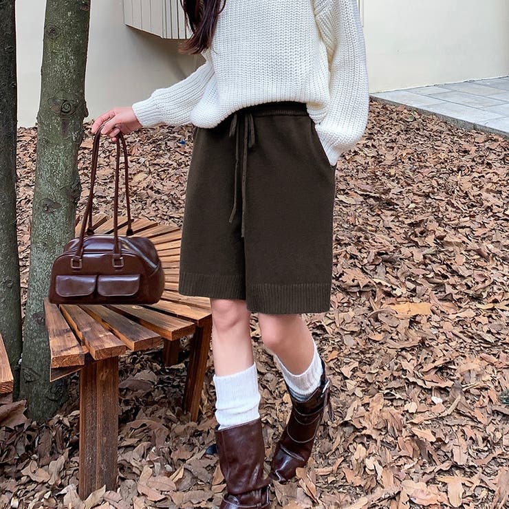 ゆるく、今っぽ。ニットハーフパンツ ニットショートパンツ ハーフパンツ | COCOMOMO | 詳細画像9 