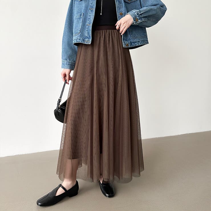 動くたび、表情が変わるチュールスカート ロングスカート スカート | COCOMOMO | 詳細画像11 