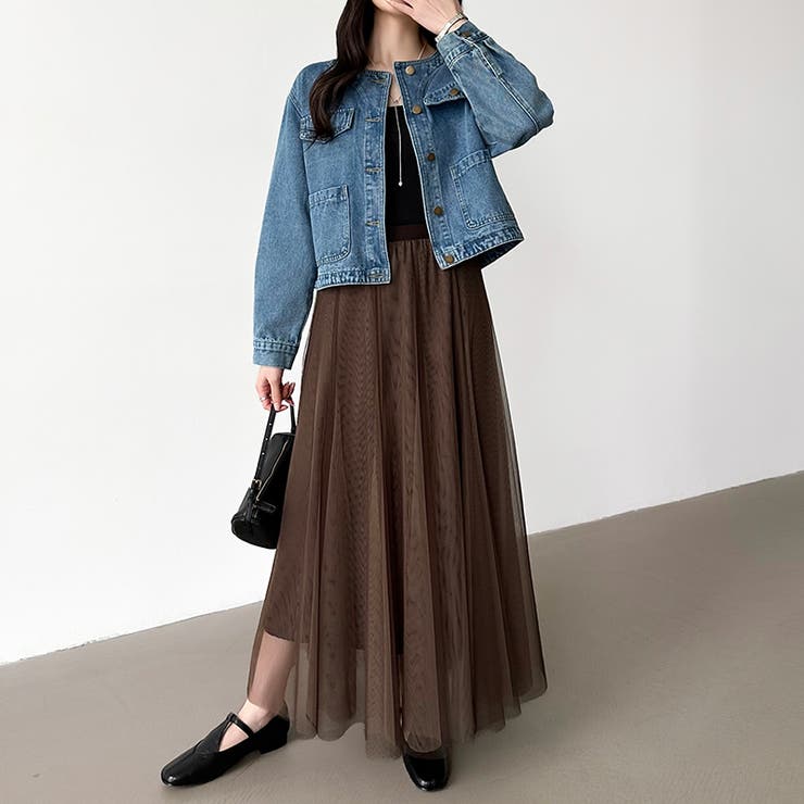 動くたび、表情が変わるチュールスカート ロングスカート スカート | COCOMOMO | 詳細画像14 