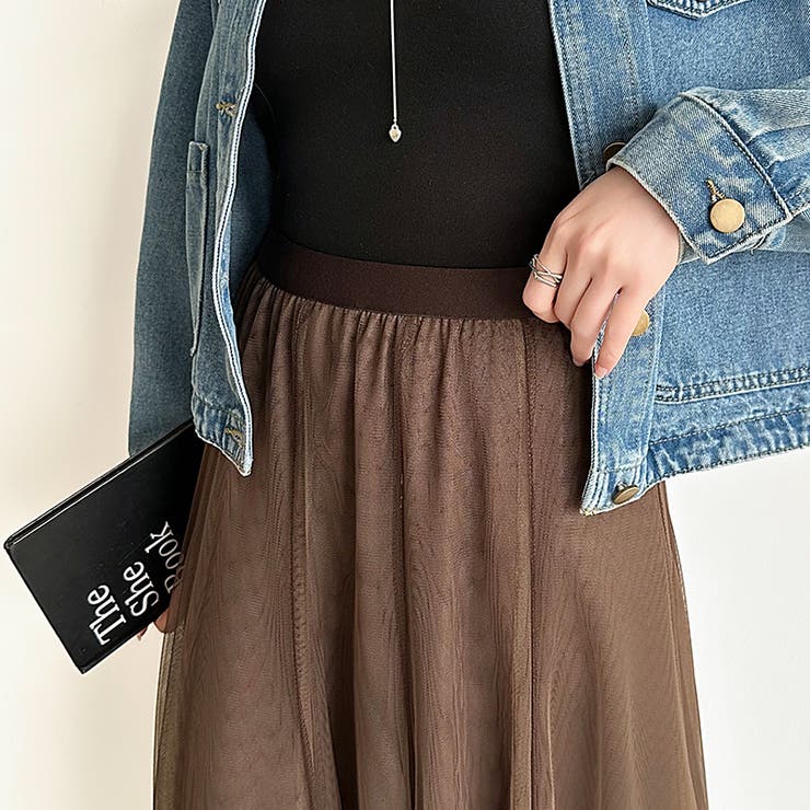 動くたび、表情が変わるチュールスカート ロングスカート スカート | COCOMOMO | 詳細画像16 