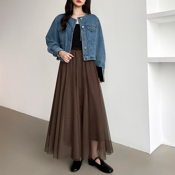 動くたび、表情が変わるチュールスカート ロングスカート スカート | COCOMOMO | 詳細画像17 