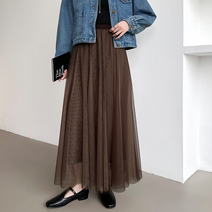 動くたび、表情が変わるチュールスカート ロングスカート スカート | COCOMOMO | 詳細画像18 