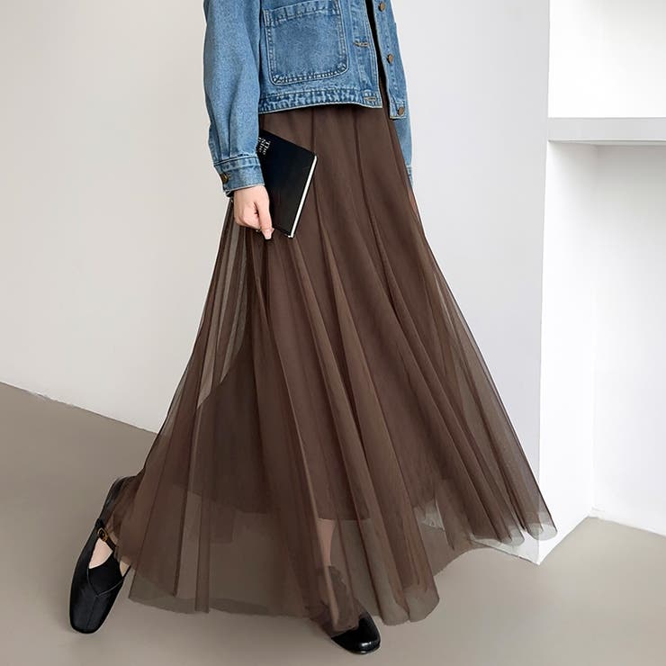 動くたび、表情が変わるチュールスカート ロングスカート スカート | COCOMOMO | 詳細画像19 