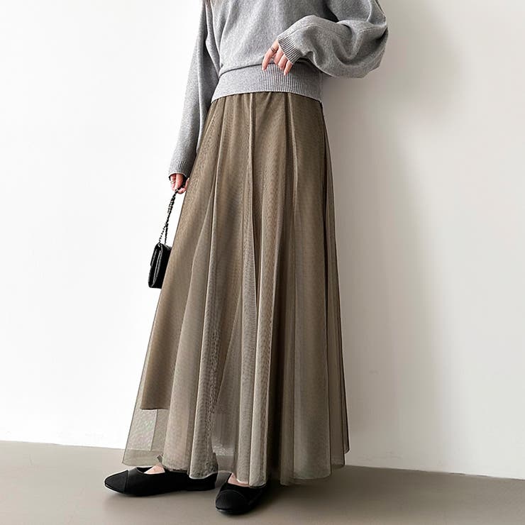 動くたび、表情が変わるチュールスカート ロングスカート スカート | COCOMOMO | 詳細画像30 