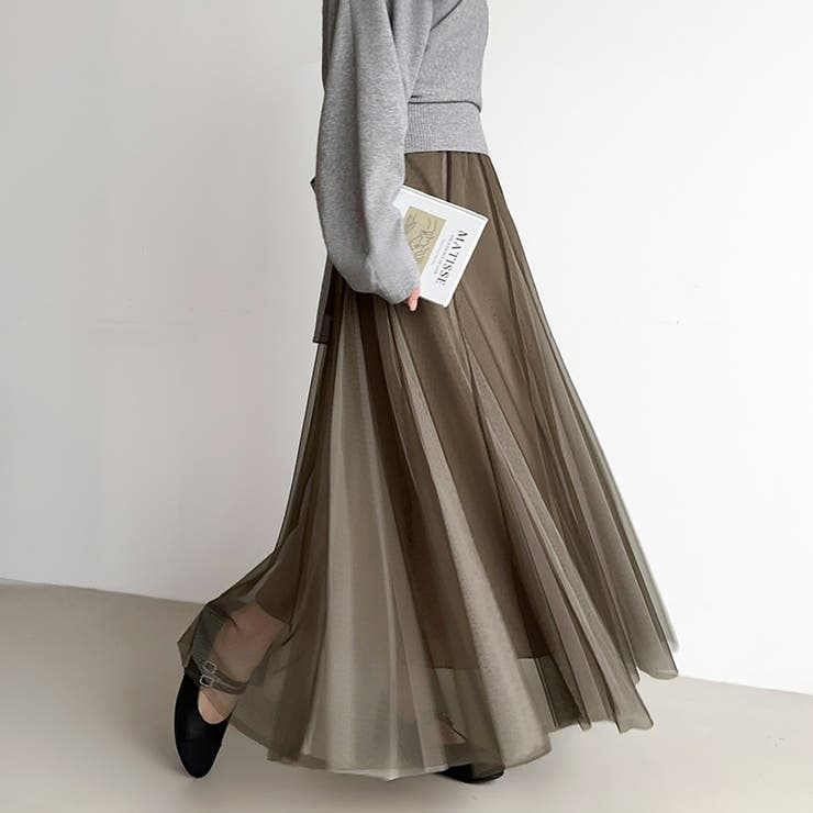 動くたび、表情が変わるチュールスカート ロングスカート スカート | COCOMOMO | 詳細画像33 