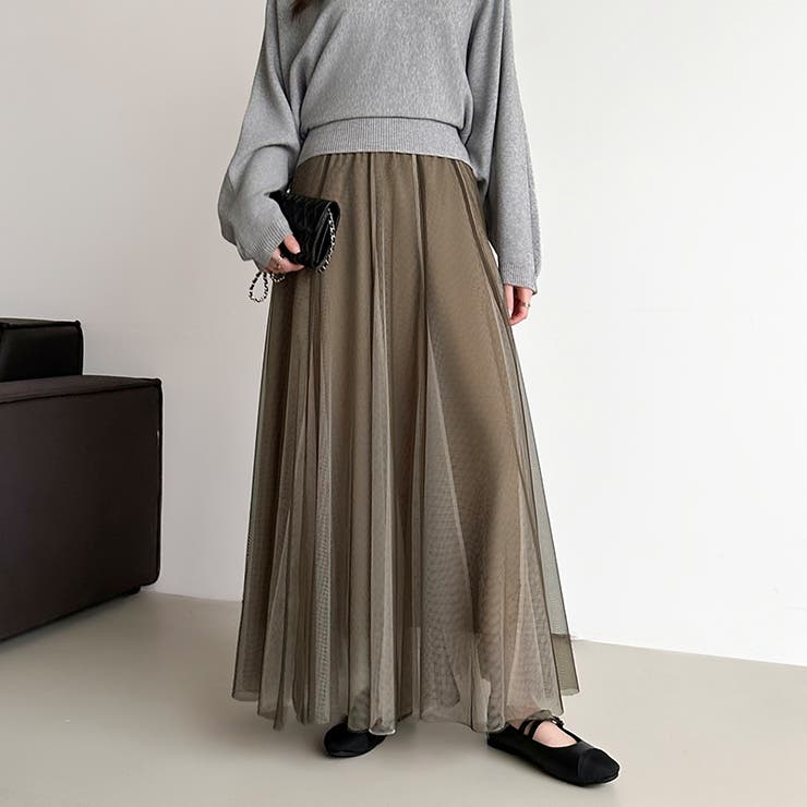 動くたび、表情が変わるチュールスカート ロングスカート スカート | COCOMOMO | 詳細画像37 