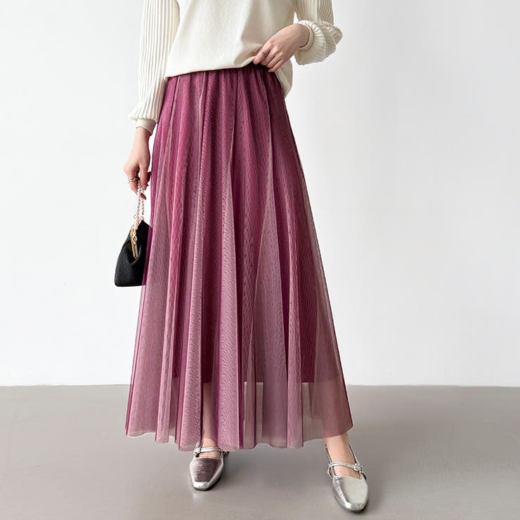 動くたび、表情が変わるチュールスカート ロングスカート スカート | COCOMOMO | 詳細画像39 