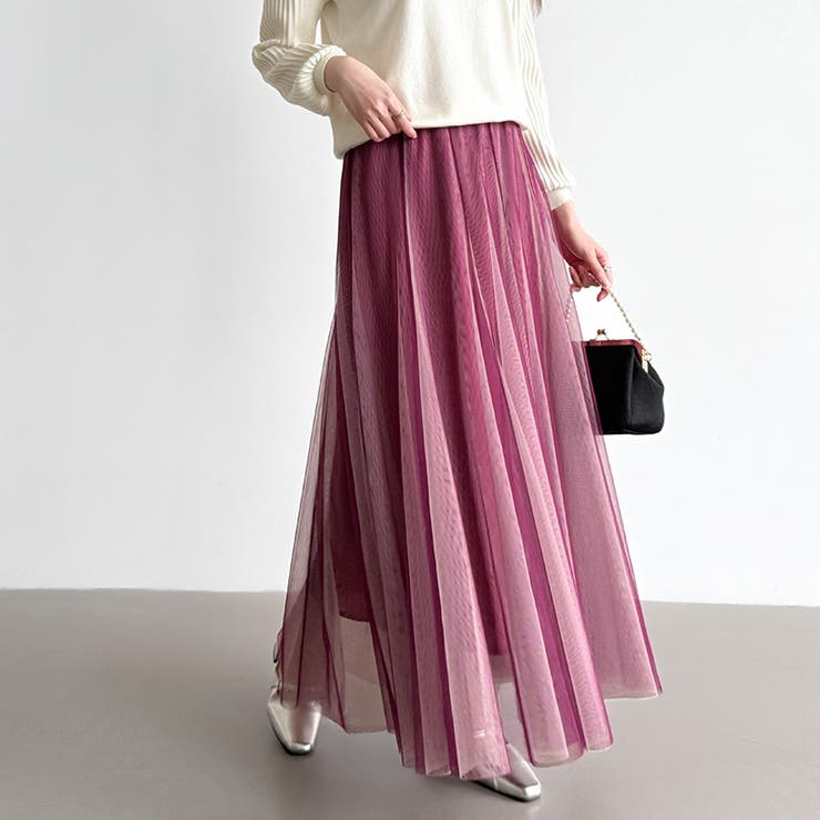 動くたび、表情が変わるチュールスカート ロングスカート スカート | COCOMOMO | 詳細画像40 