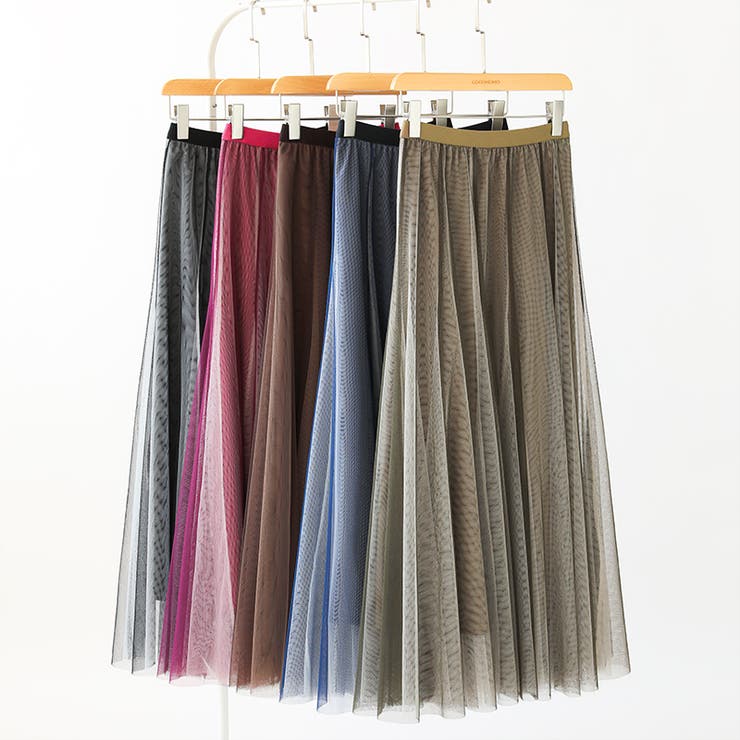 動くたび、表情が変わるチュールスカート ロングスカート スカート | COCOMOMO | 詳細画像51 