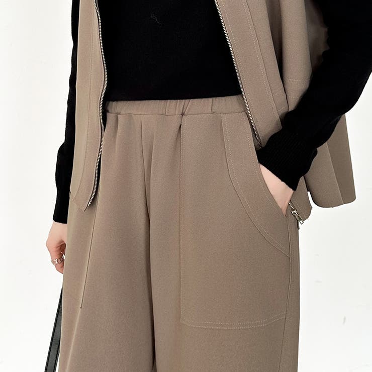 オンオフ寄り添う、ペプラムベストセットアップ ペプラム パンツセットアップ | COCOMOMO | 詳細画像18 