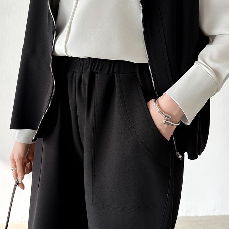 オンオフ寄り添う、ペプラムベストセットアップ ペプラム パンツセットアップ | COCOMOMO | 詳細画像29 