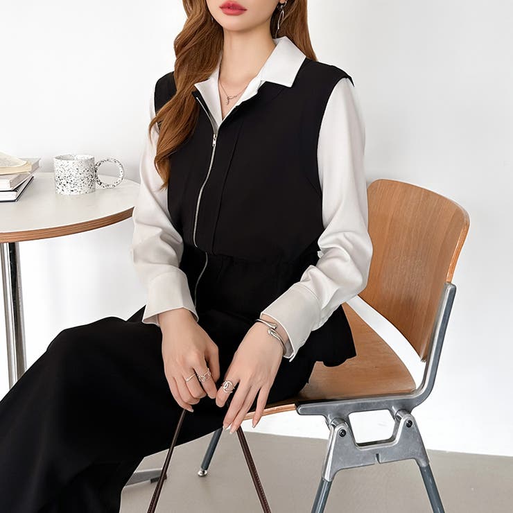 オンオフ寄り添う、ペプラムベストセットアップ ペプラム パンツセットアップ | COCOMOMO | 詳細画像31 