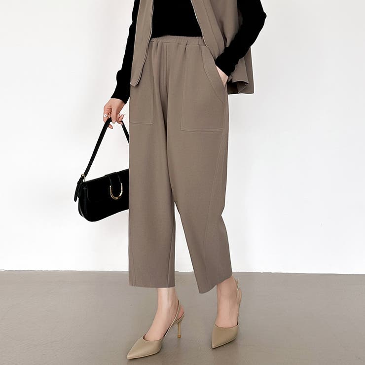 オンオフ寄り添う、ペプラムベストセットアップ ペプラム パンツセットアップ | COCOMOMO | 詳細画像17 