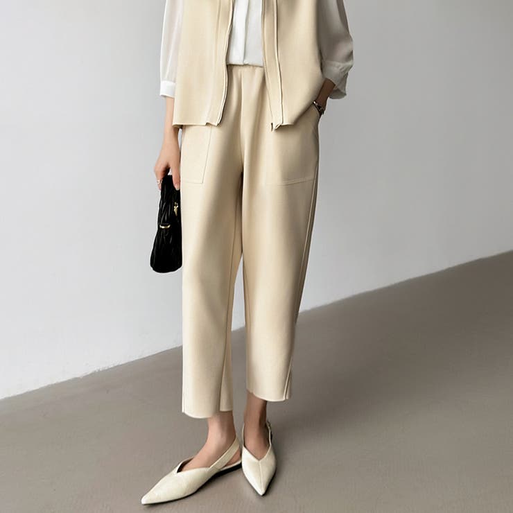 オンオフ寄り添う、ペプラムベストセットアップ ペプラム パンツセットアップ | COCOMOMO | 詳細画像6 