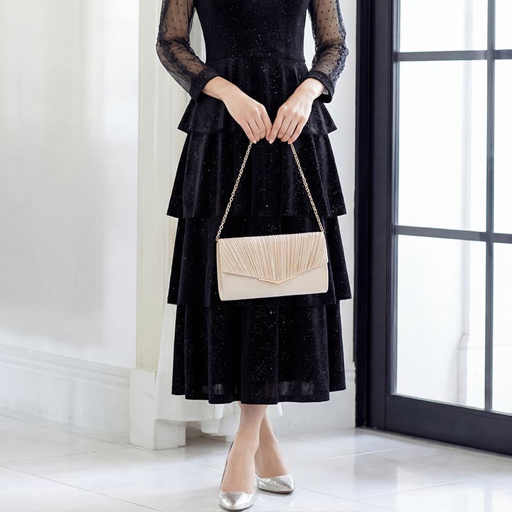 1つで3役、気品漂うサテンプリーツバッグ パーティーバッグ 結婚式 | COCOMOMO | 詳細画像16 