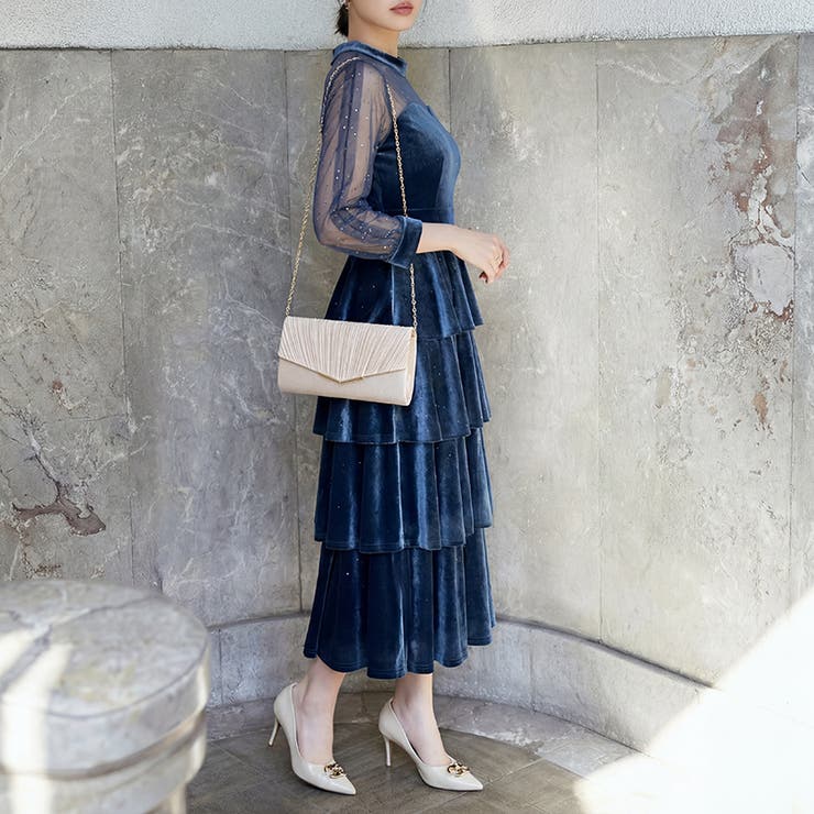 1つで3役、気品漂うサテンプリーツバッグ パーティーバッグ 結婚式 | COCOMOMO | 詳細画像19 