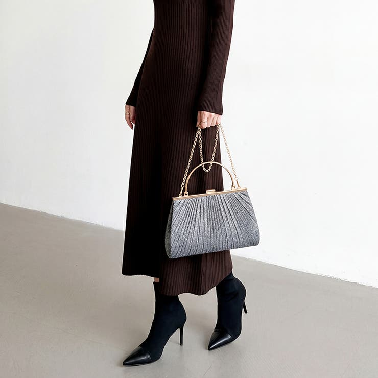 上品リッチな存在感。2wayプリーツパーティーバッグ パーティーバッグ | COCOMOMO | 詳細画像22 