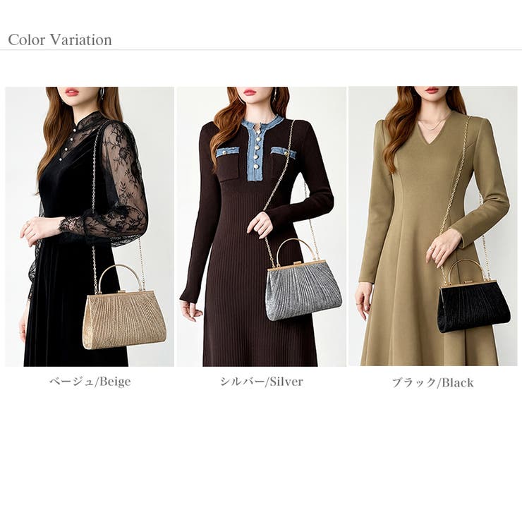 上品リッチな存在感。2wayプリーツパーティーバッグ パーティーバッグ | COCOMOMO | 詳細画像28 