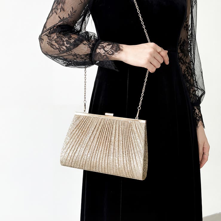 上品リッチな存在感。2wayプリーツパーティーバッグ パーティーバッグ | COCOMOMO | 詳細画像5 