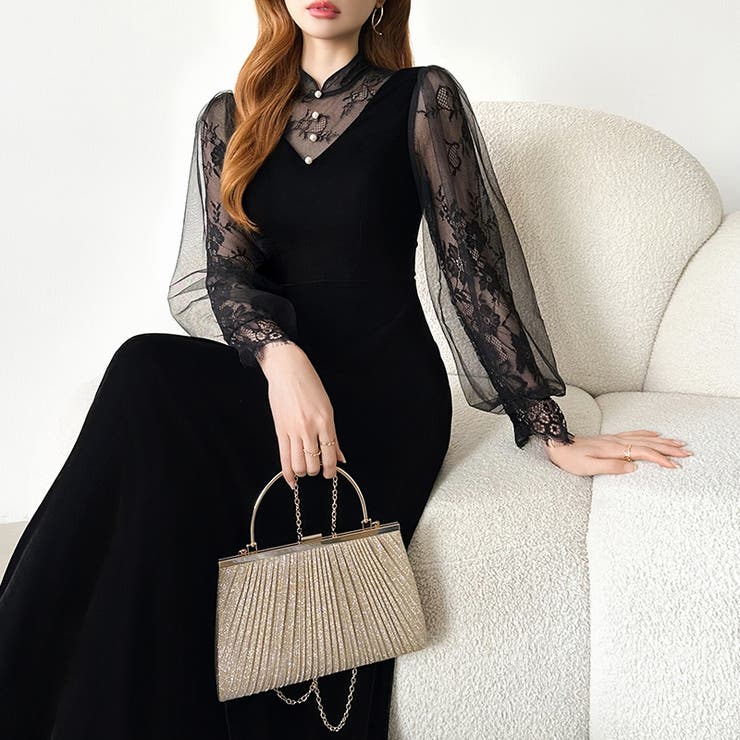 上品リッチな存在感。2wayプリーツパーティーバッグ パーティーバッグ | COCOMOMO | 詳細画像6 