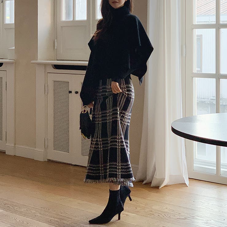 女性らしさを引き立てる、チェックマーメイドスカート チェックスカート | COCOMOMO | 詳細画像20 