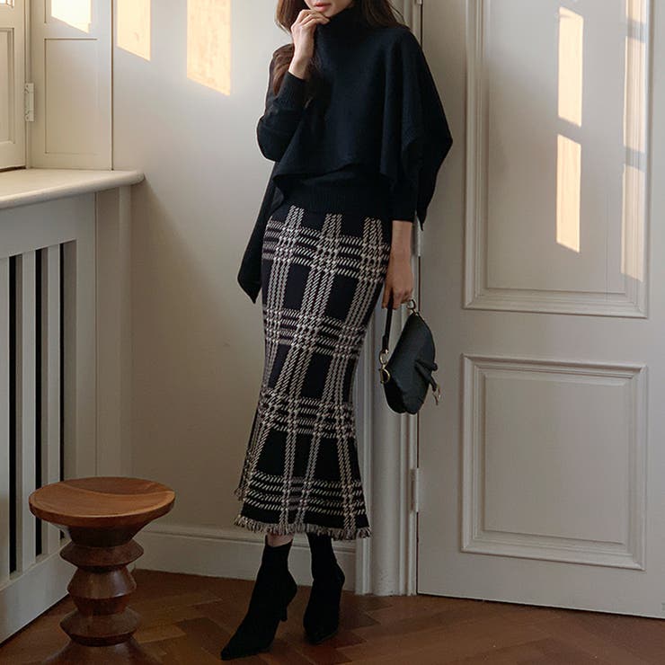 女性らしさを引き立てる、チェックマーメイドスカート チェックスカート | COCOMOMO | 詳細画像21 