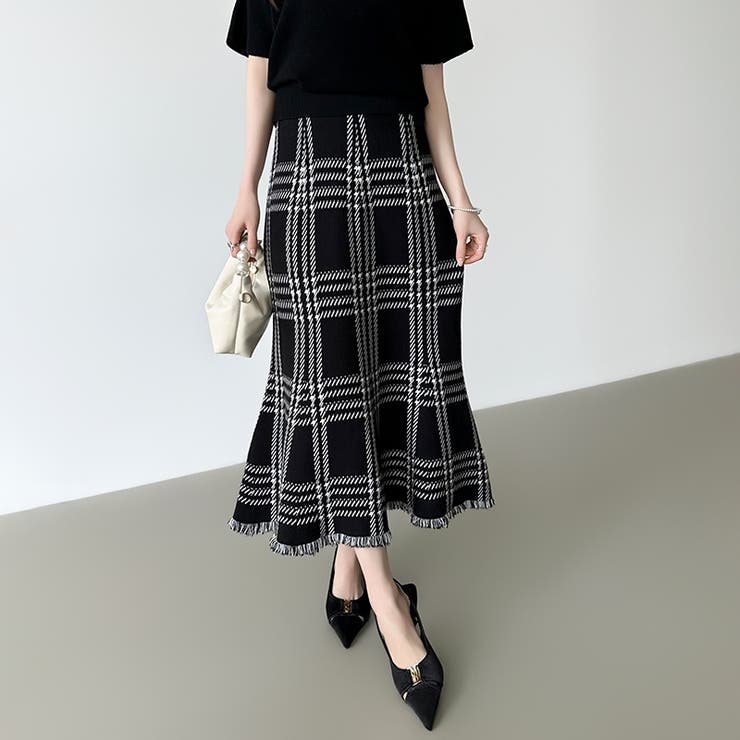女性らしさを引き立てる、チェックマーメイドスカート チェックスカート マーメイド… | COCOMOMO | 詳細画像10 