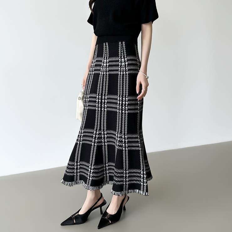 女性らしさを引き立てる、チェックマーメイドスカート チェックスカート マーメイド… | COCOMOMO | 詳細画像11 