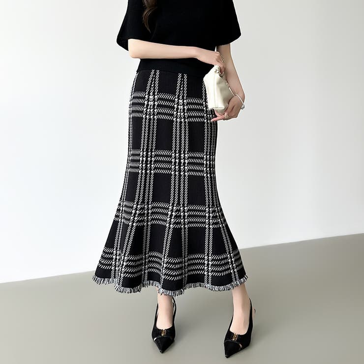 女性らしさを引き立てる、チェックマーメイドスカート チェックスカート マーメイド… | COCOMOMO | 詳細画像12 