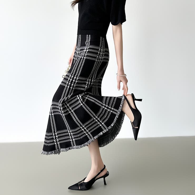 女性らしさを引き立てる、チェックマーメイドスカート チェックスカート マーメイド… | COCOMOMO | 詳細画像13 