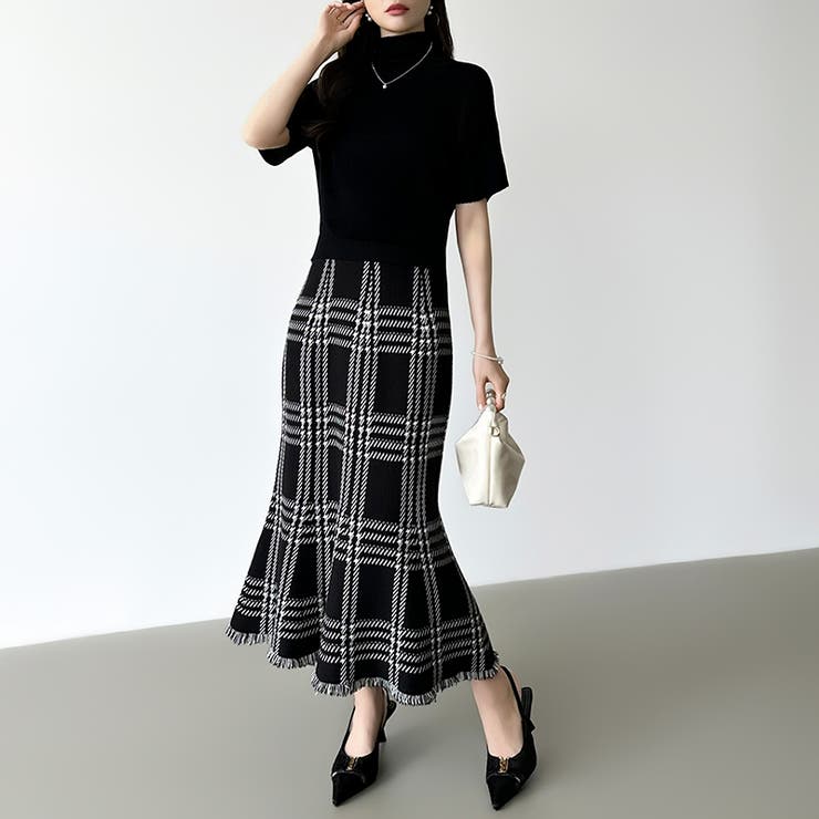 女性らしさを引き立てる、チェックマーメイドスカート チェックスカート マーメイド… | COCOMOMO | 詳細画像14 