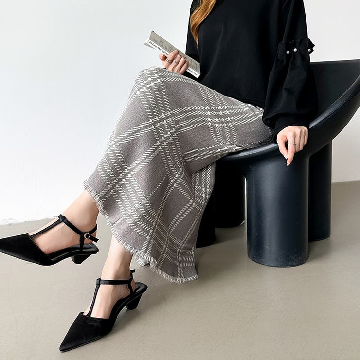 女性らしさを引き立てる、チェックマーメイドスカート チェックスカート | COCOMOMO | 詳細画像4 