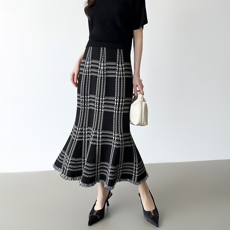 女性らしさを引き立てる、チェックマーメイドスカート チェックスカート マーメイド… | COCOMOMO | 詳細画像16 