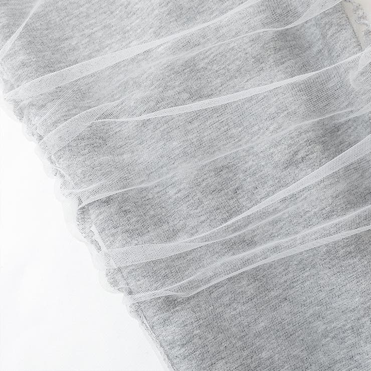 透け感チュールで魅せる、チュールドッキングトップス スウェット チュール袖 | COCOMOMO | 詳細画像51 