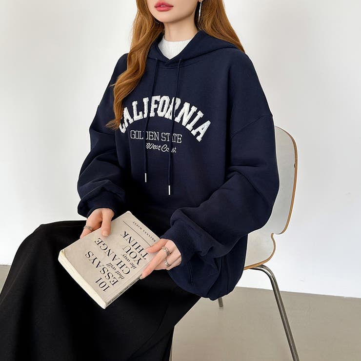 着るだけで今っぽい、デイリーに使えるカレッジロゴパーカー オーバーサイズ パーカー | COCOMOMO | 詳細画像38 