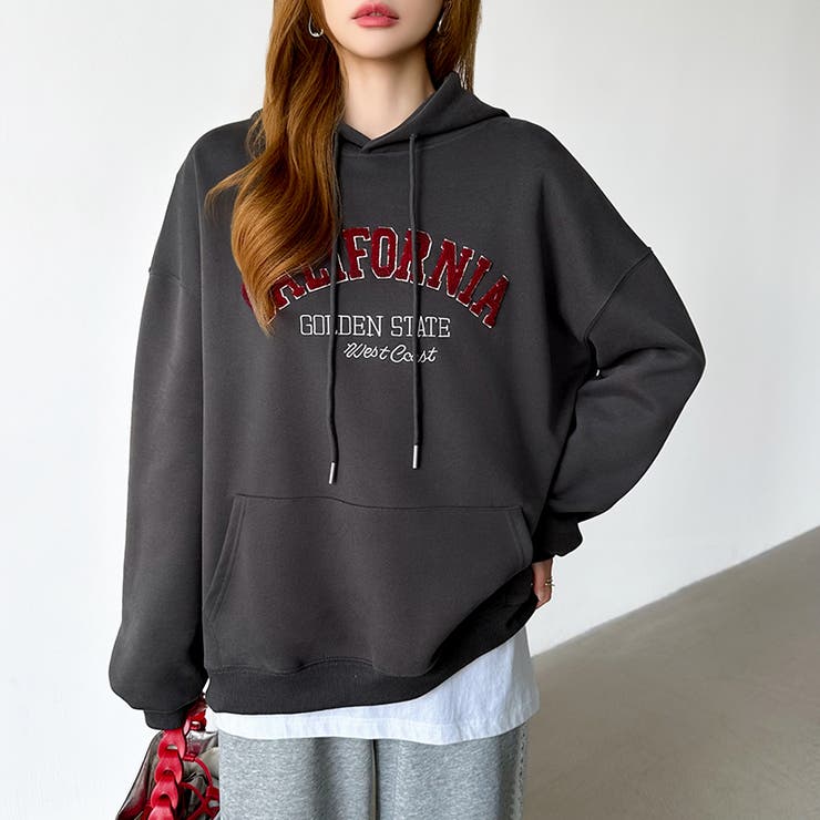 着るだけで今っぽい、デイリーに使えるカレッジロゴパーカー オーバーサイズ パーカー | COCOMOMO | 詳細画像41 