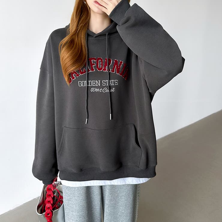 着るだけで今っぽい、デイリーに使えるカレッジロゴパーカー オーバーサイズ パーカー | COCOMOMO | 詳細画像48 