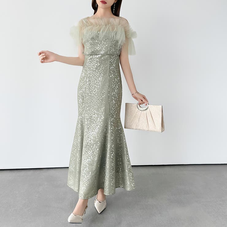 チュールボレロ付き2点セット パーティードレス 結婚式 | COCOMOMO | 詳細画像9 