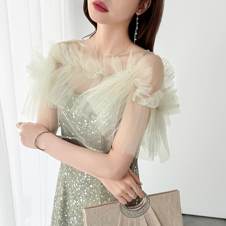 チュールボレロ付き2点セット パーティードレス 結婚式 | COCOMOMO | 詳細画像6 