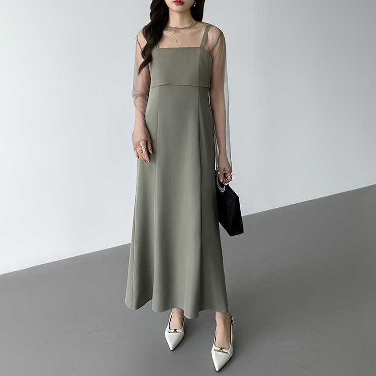 シアー×チュールの3点セットドレス パーティードレス 結婚式 | COCOMOMO | 詳細画像15 