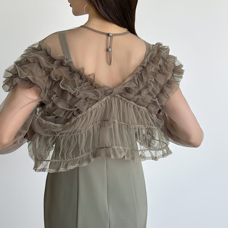 シアー×チュールの3点セットドレス パーティードレス 結婚式 | COCOMOMO | 詳細画像19 