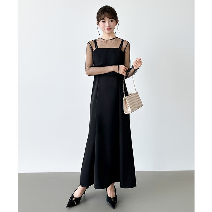 シアー×チュールの3点セットドレス パーティードレス 結婚式 | COCOMOMO | 詳細画像45 