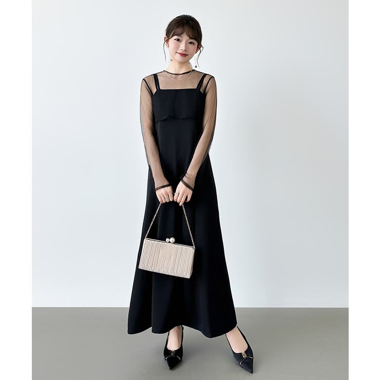 シアー×チュールの3点セットドレス パーティードレス 結婚式 | COCOMOMO | 詳細画像47 