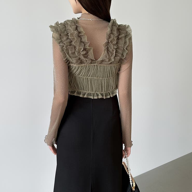 シアー×チュールの3点セットドレス パーティードレス 結婚式 | COCOMOMO | 詳細画像27 