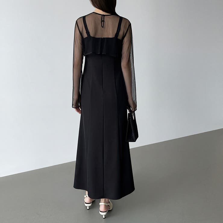 シアー×チュールの3点セットドレス パーティードレス 結婚式 | COCOMOMO | 詳細画像31 