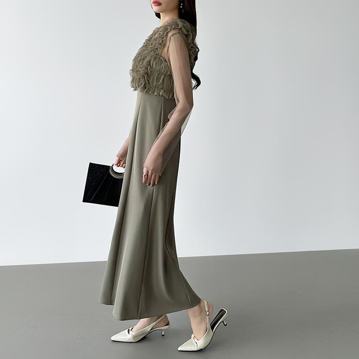 シアー×チュールの3点セットドレス パーティードレス 結婚式 | COCOMOMO | 詳細画像6 