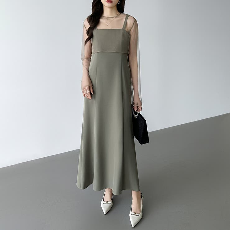シアー×チュールの3点セットドレス パーティードレス 結婚式 | COCOMOMO | 詳細画像15 