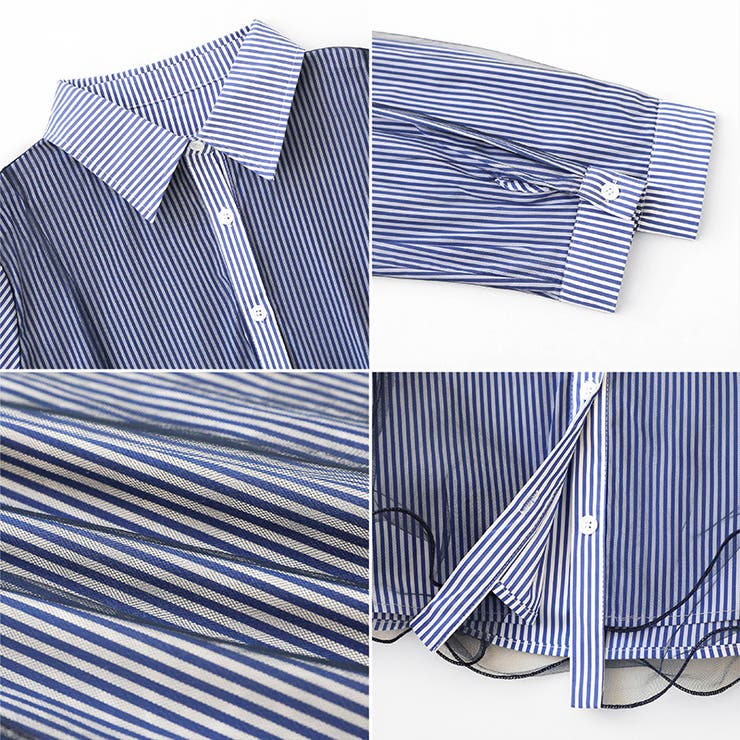 ふんわり揺れる存在感。チュールレイヤードシャツ シアーチュール シャツ | COCOMOMO | 詳細画像21 