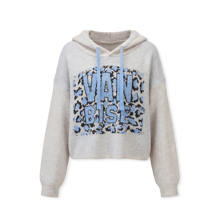 ロゴジャガードニットパーカー ロゴパーカー レオパード柄 | COCOMOMO | 詳細画像23 